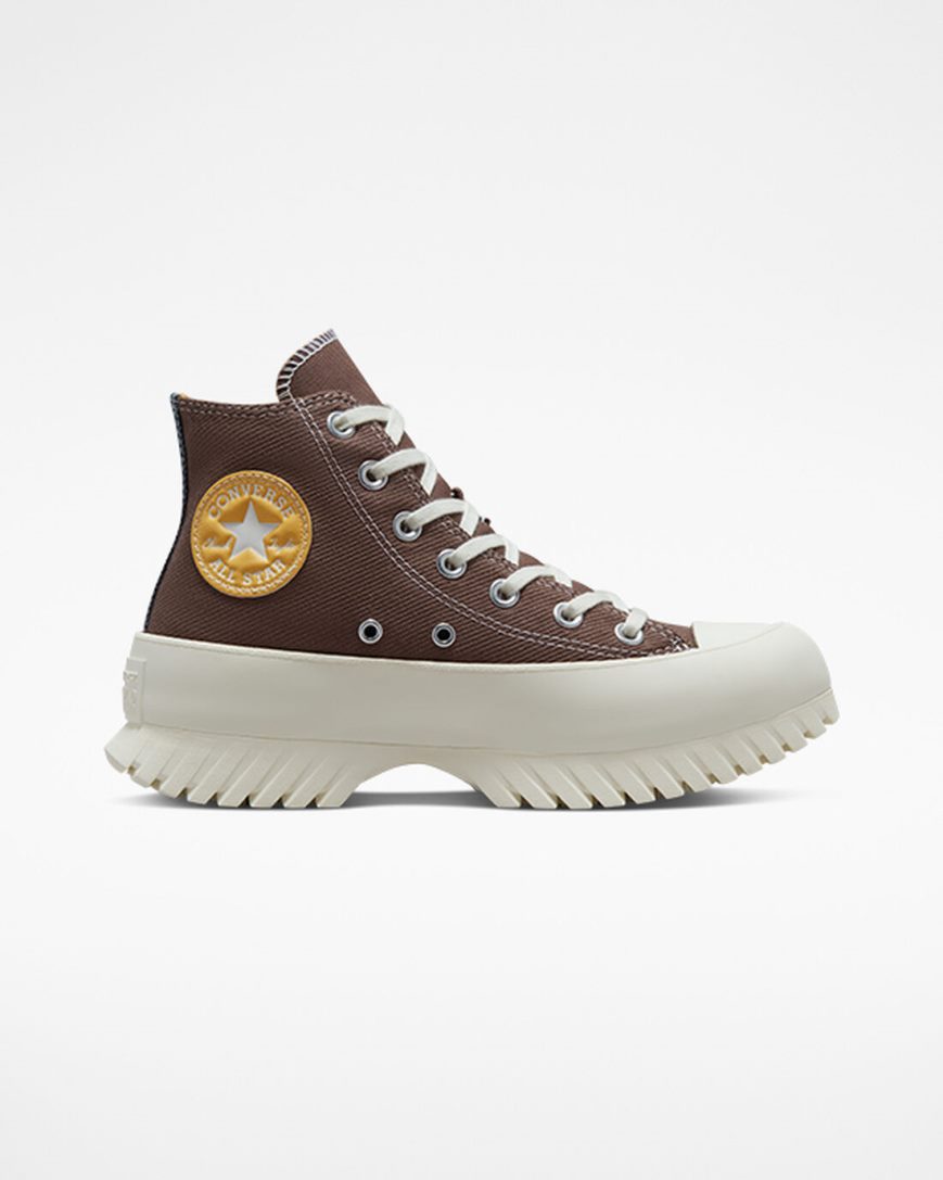 Women\'s Converse Chuck Taylor All Star Lugged 2.0 Denim High Top Platform Shoes Brown | AU 398E5A